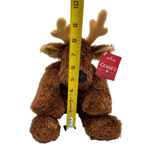 Hallmark Comet Reindeer Plush Toy Christmas Stuffed Animal Brown Tan Fuzzy Soft - Picture 13 of 15